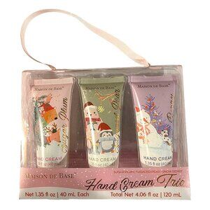 Maison De Base Holiday Winter Hand Cream Trio Sugar Plum Sugared Pear Snow Berry